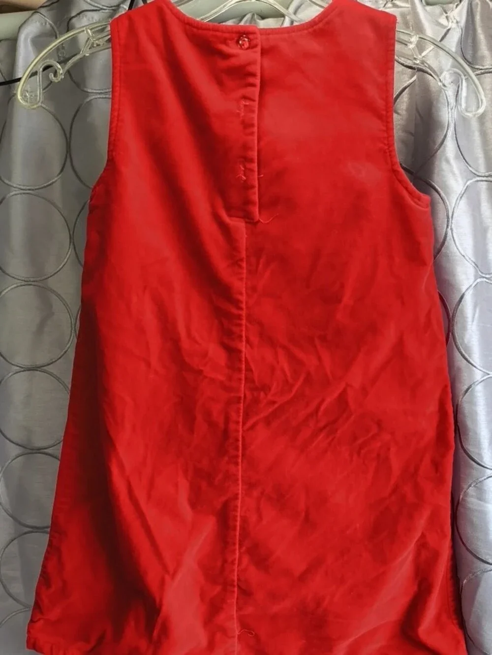 Girls greendog Red Sleeveless Embroidered Christmas Pocket Dress Size 6X AE